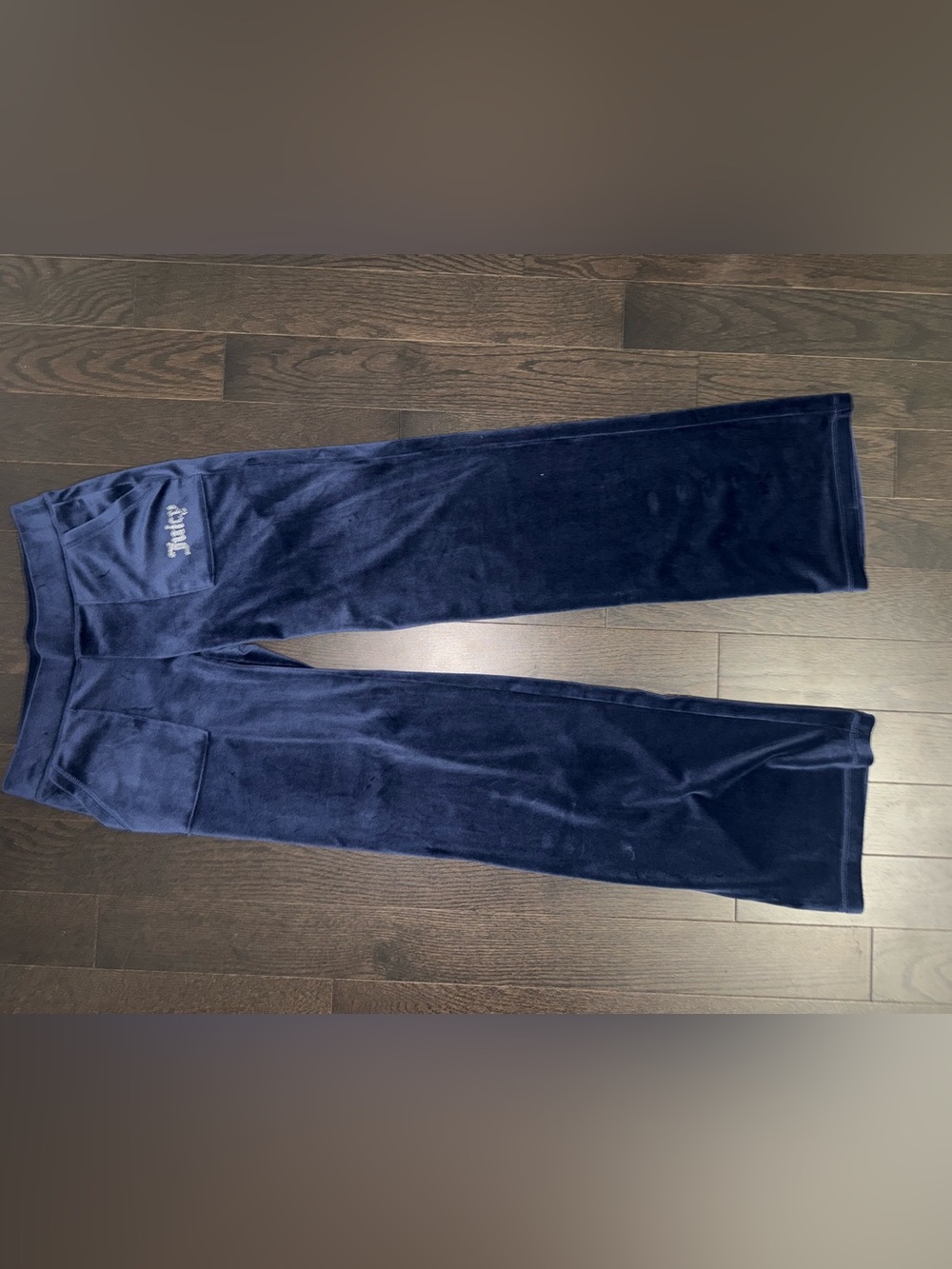 Juicy Couture Girls' Navy Velour Hooded Zip Jacket - Picture 3 of 4